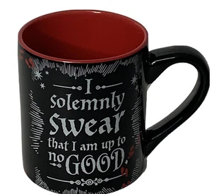 Harry Potter Up To No Good Black Red Coffee Cup Mug Tea Novelty Shoeprints New - Picture 1 of 6