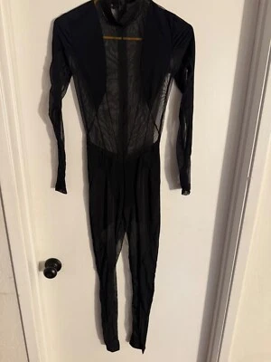 Mono mujer ROMA negro transparente, manga larga, cremallera, 3 botones. Talla Med Foto 1 de 2