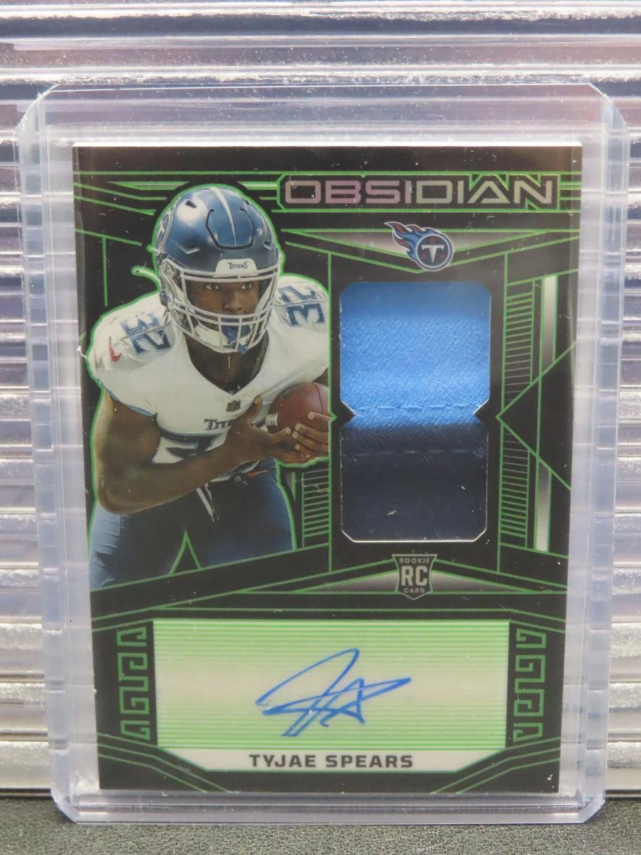2023 Obsidian Tyjae Spears RPA E/E Green Rookie Jersey Patch Auto RC #25/25
