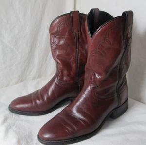J. Chisholm Herren Braun Leder Vintage Cowboystiefel Größe 9,5D #C1 - Bild 1 von 8