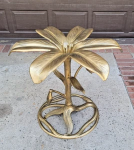 *FREE SHIPPING* vtg Arthur Court Hollywood Regency Tiger Lily Glass DINING TABLE - Picture 1 of 6