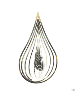 Spirale Edelstahl Hochglanz poliert Windspiel Tropfenform Rostfrei Höhe 105 mm - Bild 1 von 3
