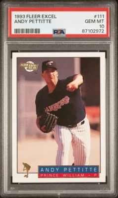 1993 Fleer Excel Andy Pettitte #111 - PSA 10 Gem Mint - RARE, Pop 15 - Image 1 of 2