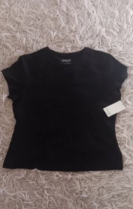 Vintage Adrienne Vittadini Womens Black Short SleeveTop Size XL NWT - Picture 1 of 5