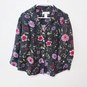  Silk Linen Nomadic Traders Floral Top  - Picture 1 of 9