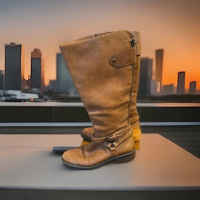 Botas de campo occidentales Enzo Angiolini para mujer 5,5 cuero marrón cremallera lateral Foto 1 de 4