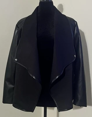 CHAQUETA MUJER NUEVA TALLA 2X BAGATELLE MANGA LARGA IMITACIÓN CUERO CON BOLSILLOS Foto 1 de 4