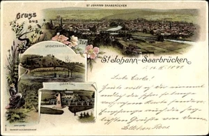 Litho St. Johann Saarbrücken, Gesamtansicht, Ehrenthal, Spichernberg - 4388535 - Picture 1 of 2