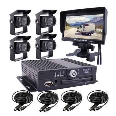 4 Channel 256GB 1080P AHD HD Mobile Vehicle Car DVR Black Box Video Recorder ... - Image 1 of 4