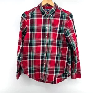 Polo Ralph Lauren Classic Plaid Button Red Tartan Shirt - Boys Large 14-16 - Picture 1 of 6