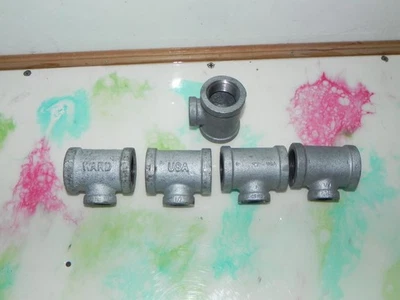 5 Ward & Anvil Malleable Iron Reducing T.  1/2" Female Tee-x 1"x 1" FM - Image 1 of 4