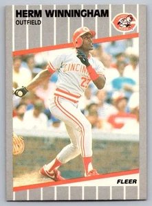 1989 Fleer Herm Winningham Cincinnati Reds #175 - Picture 1 of 2
