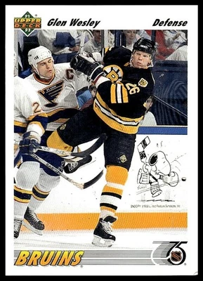 Glen Wesley 1991-92 Upper Deck #370 - Image 1 of 2