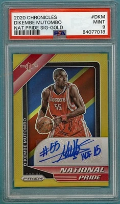 2020 Panini Chronicles Dikembe Mutombo National Pride Sig Gold /10 #DKM PSA 9! - Image 1 of 2