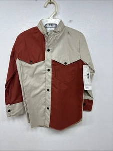 New Kids Cowboy Threads Orange Long Sleeve Button Up Size 5 TT-28 - Picture 1 of 10