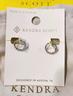Kendra Scott Maeve Huggie Hoop Earrings Silver NWT - Image 1 of 4