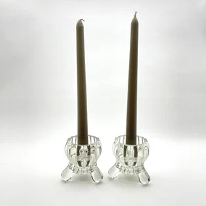 Jeannette National Ribbed and Footed Tapered Candle Holders Set of 4 - Picture 1 of 6