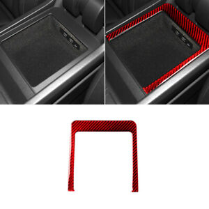 Red Carbon Fiber Interior Storage Box Panel Trim Cover Sticker For Audi Q7 16-19