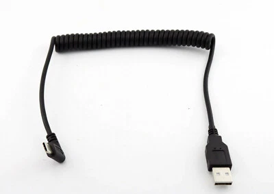 1.5M USB 2.0 A Male to 3.1 Type C Left/Right Male Charging Spiral Coiled Cable - Image 1 of 4