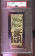 1934 Diamond Matchbooks Match Book Cover Jules Carlson PSA Graded Football Card