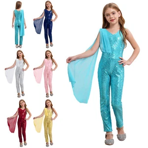 Kinder Mädchen Overall Funkeln Bodysuit Kleidung Pantsuit Show Ärmellos Design - Bild 1 von 72
