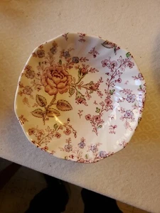 8x Johnson Brothers Rose Chintz Pink Set 8 ciotole zuppa cereali frutta diametro 6,5" - Foto 1 di 4