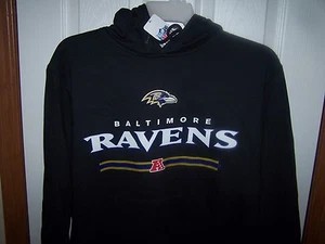 Baltimore Ravens Black Hooded Sweatshirt Mens Medium  New with Tags - Picture 1 of 1