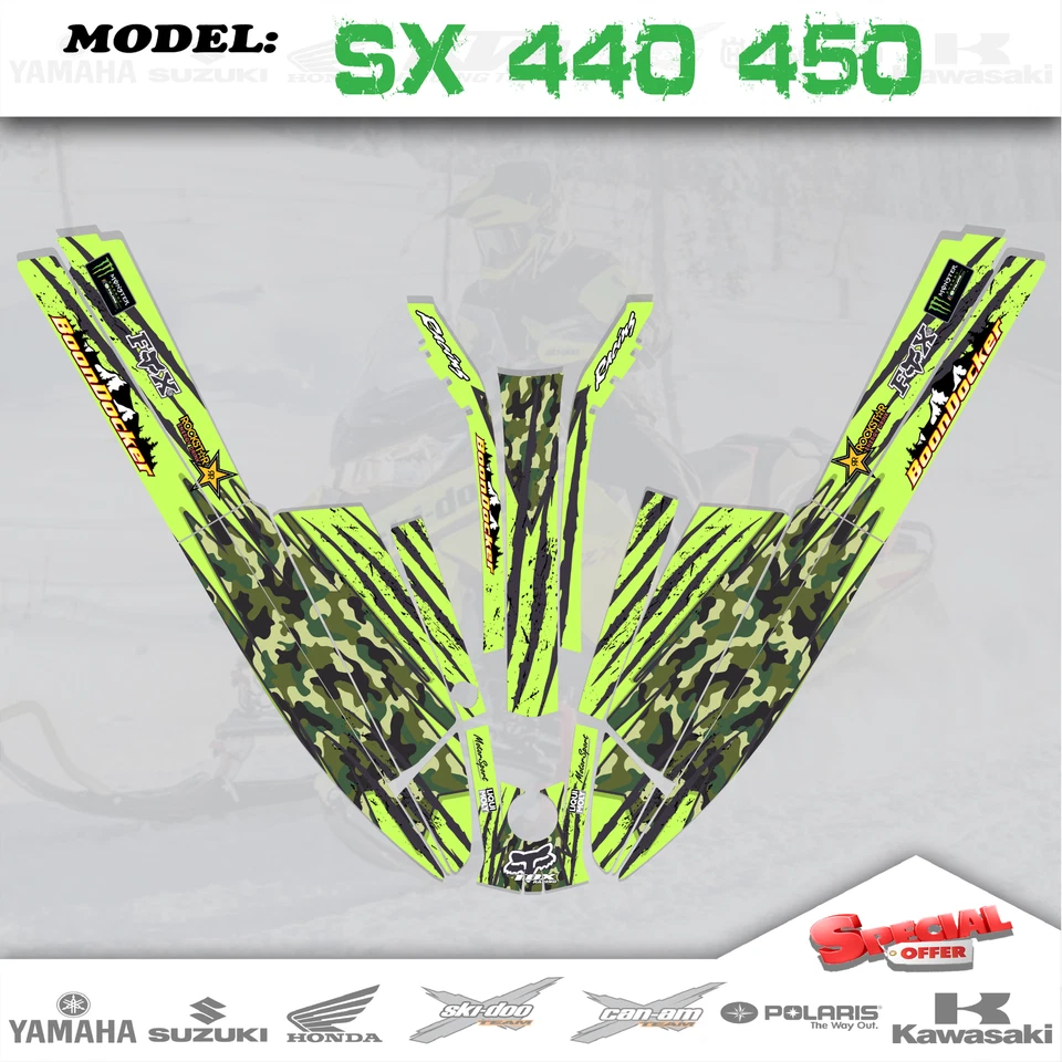 FIT KAWASAKI Jet Ski SX 440 550 1982-1995 GRAPHICS KIT DECALS STICKERS CAMO - Image 1 of 1
