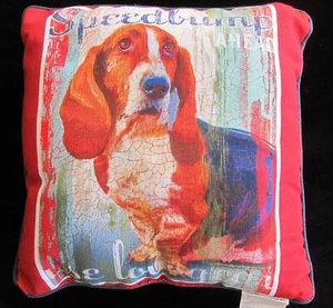Bassett Hound Or Beagle Decorative Indoor/Outdoor Pillow Climaweave Fabric 18x18 - Picture 1 of 12