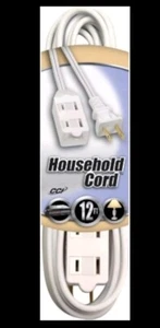 SET OF 3! COLEMAN EXTENSION CORD CABLE 12ft. 16-2 WHITE INDOOR CUBE TAP SET OF 3 - Afbeelding 1 van 1