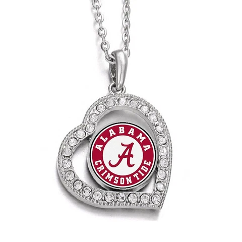 Alabama Crimson Tide Womens Sterling Silver Infinity Heart Necklace, Pendant D19 Cover