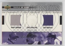 2003 Upper Deck Triple UD Game Jersey Curt Schilling Luis Gonzalez Randy Johnson