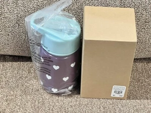 NEW Pottery Barn Kids Mackenzie Hearts Small Water Bottle, Purple, White, Aqua - Picture 1 of 2