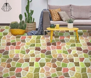 3D Colored Stones 31RAIN39 Floor WallPaper Murals Wall Print Decal AJ Honey - Picture 1 of 6