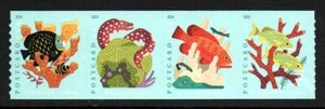 EE. UU. 2019 - Coral Refs - tira s/a - MiNr. 5578 BG - 5581 BG; Scott # 5367-5370 - Imagen 1 de 1