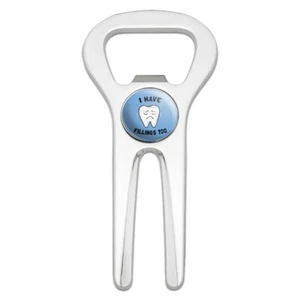 I Have Fillings Too Tooth Funny Humor Golf Divot Repair Tool Bottle Opener - Picture 1 of 5