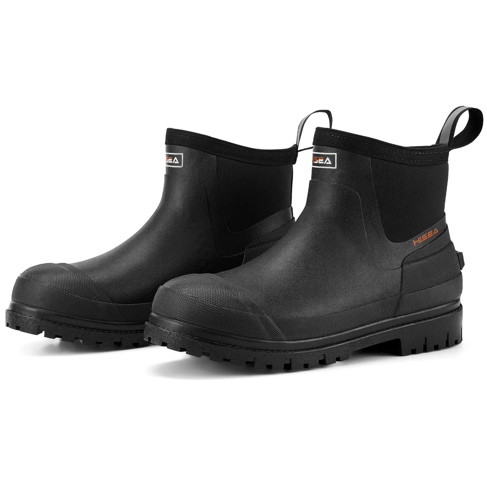 HISEA Men Chelsea Rain Boots Waterproof Garden Yard Mud Work Booties Black-US 9 - Image 1 of 4
