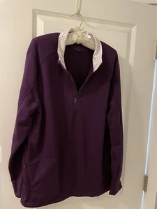 Graham Luxe Purple Stretch Jacket-1/4-Zip-Performance/Golf-Large-Pockets-NWOT - Picture 1 of 3