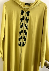 Yellow and Black Women's Moroccan Jelaba (Djellaba) - Picture 1 of 4