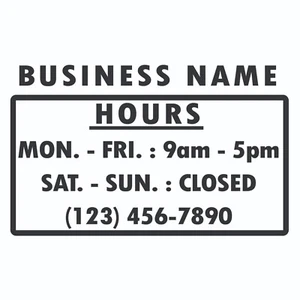 Store Hours Sticker Decal Sign Business Home Window Door Wall Vinyl Decal - Picture 1 of 2