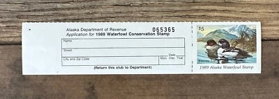 WTDstamps - 1989 ALASKA - State Duck Stamp - Mint OG NH **HUNTER TYPE** - Image 1 of 2