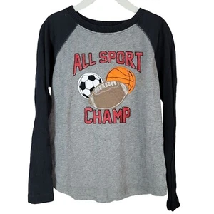 Jumping Beans Boys Sports T Shirt Gray Size 5 Raglan All Sport Champ Long Sleeve - Picture 1 of 6