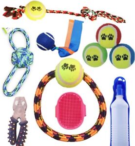 10 Dog Rope Toys Kit Tough Strong Chew Knot Ball Pet Puppy Bear Cotton Toy Bulk