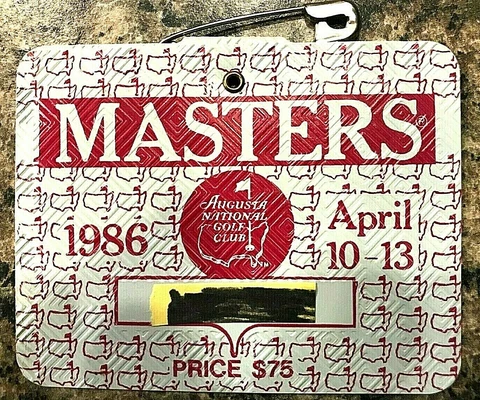 1986 USED MASTERS GOLF BADGE~COLLECTORS ITEM~VERY VERY RARE TICKET~JACK NICKLAUS Cover