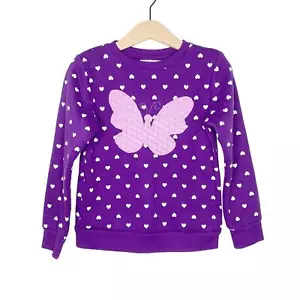 Sudadera Jumping Beans Púrpura Y Rosa Corazón Mariposa Talla Niñas 4T - Imagen 1 de 4