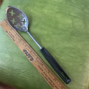 Vintage Atomic Kitchen Starburst MCM Vaughan USA Made Spotted Black Spoon - Picture 1 of 5