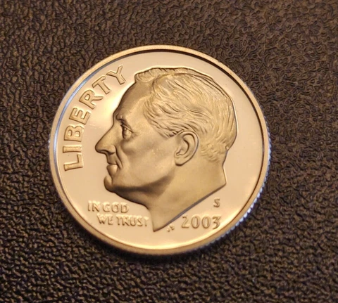 2003 S Proof Roosevelt Dime - From US Clad Proof Set  - Free Shipping Cover