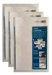 Chartpak 1-inch White Stick-on Vinyl Numbers (01136), 3 PACKS - Picture 1 of 1