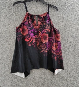Miraclesuit Poppy Peephole Tankini Top Women's 14 Tamarind Brown Adjustable - Picture 1 of 13