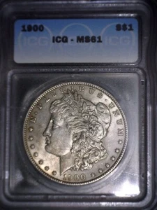 1900 Morgan Silver Dollar, ICG- MS61, Issue Free - Picture 1 of 2